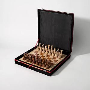 FFBH Marble Chess Set Handmade Luxury Board Games for Adults Ideal Marble Chess Board Game Set & Chess Pieces for Home Decor 4P7H5