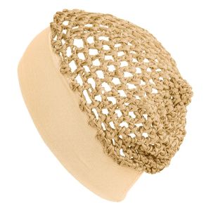 CHUN053634 Solid Color Stretchy Hair Net Cap Soft Comfortable Sleep Hairnet Head Cover Knit Protect Hairnet Long Straight/Curly