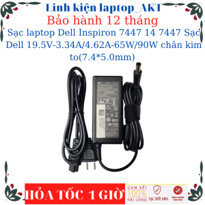 Sạc laptop Dell Inspiron 7447 14 7447 Sạc Dell 19.5V-3.34A/4.62A-65W/90W chân kim to(7.4*5.0mm)