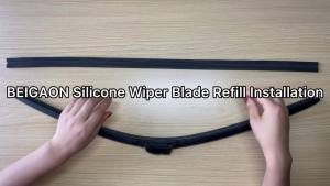 Wiper Blade Refill Beigaon 28 inch Silicone Wiper Blade Refill for Replacement Windshield Wipers (Strip Height: 11mm Width: 6mm) Fit for Frameless Wiper Insert DIY Cut to Size(Pack of 2)