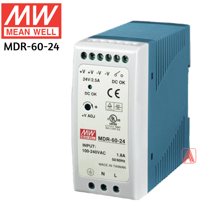 Mean Well MDR-60-24 60W 24V 2.5A Din Rail Type Meanwell Power Supply