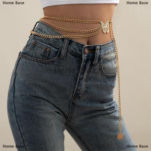 [COD] Home Base Temperament Butterfly Waist Chain Elegant Multi-Layer Butterfly Tassel Waist Chain Belt For Women Fashion Metal High Waist Body Chain Dress Lady Belt