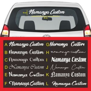 STIKER KACA MOBIL / STIKER CUSTOM NAMA / STIKER MOBIL