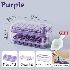 Ice Lattice Ice Cube Tray with Lid and Bin 2 Pack Ice Cube Trays for Freezer 64pcs Ice Cube Mold