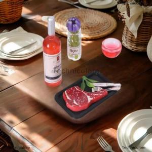 [COD] Technicolore 5ชิ้นจำลองจานพาสต้าสเต็กมีดและส้อมชุดโมเดลบ้านตุ๊กตาครัวอาหารของเล่นตกแต่งอุปกรณ์ DIY