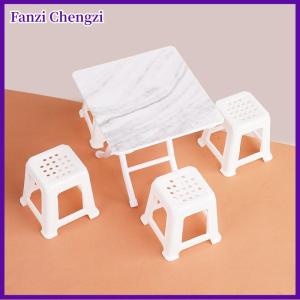 Fanzi 1 12 Dollhouse Simulation Table Chairs Model Set Dollhouse Mini Furniture Decoration Dolls House Accessories Pretend Play Toy