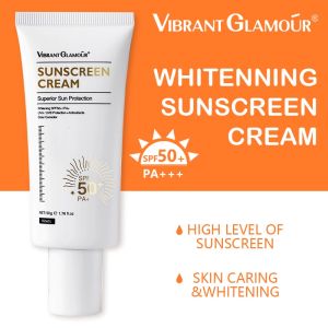 VIBRANT GLAMOUR Premium Whitening Sunscreen Cream SPF50+ UVA/UVB Protection for Face & Body