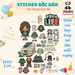 (5B)Bộ Avatar Sticker đồ chơi bóc dán búp bê giấy dễ thương cho bé gái