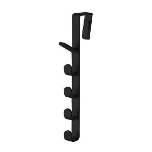 BUENOO Traceless Door Hanger Hooks 5 Hooks Wall-mounted Hanging Rack Durable Door Hooks for Clothes Bag Caps Purse
