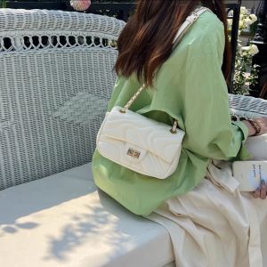 2025 NEW ARRIVAL Plain leather stylish crossbody shoulder chain strap bag