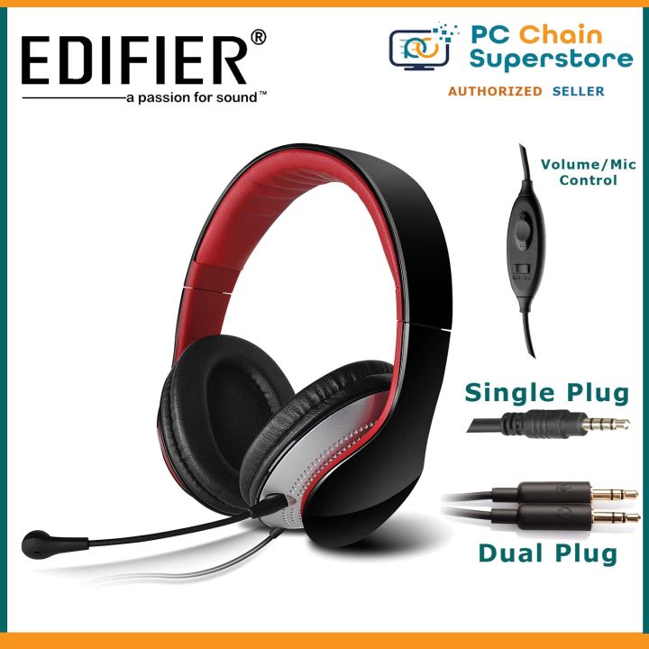 Edifier K830 Comfortable 3.5mm Aux Headset - Volume/Mic Control | Detachable Mic | Noise Isolating