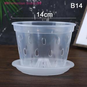 🎀Perfection Store1🎀 1Pc Flowerpot Garden Planter Drainage Pots with Holes Transparent Orchid Baskets Plastic Breathable Flower Pots Accessories