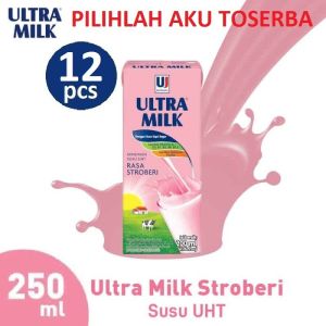 Susu Ultra Stroberi (Strawberry) 250 ml (1 PAKET ISI 12)