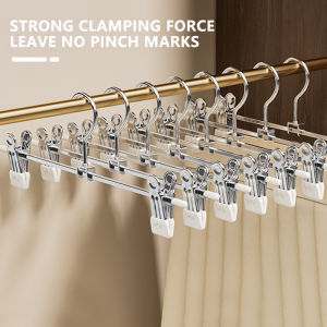 5pc Stainless Steel Non Marking Pants Hanger Household Clip Skirt Dureable Clothes Adjustable Hanger