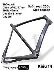 Sườn mộc cacbon road 700c cao 56cm ngang 56cm -KIỂU 14 (KHÔNG KÈM PHUỘC) đọc kỹ mô tả dành cho xe đạp