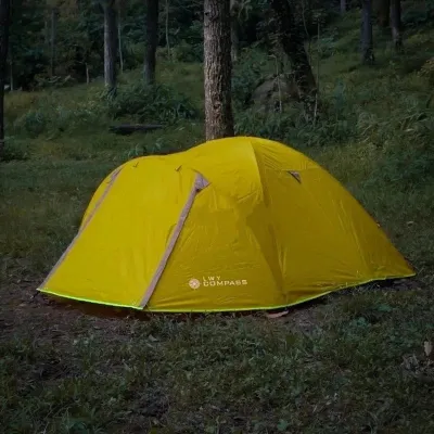Tenda Camping LWY Compass 4p Double Layer Kapasitas 4 Orang Frame Fiber