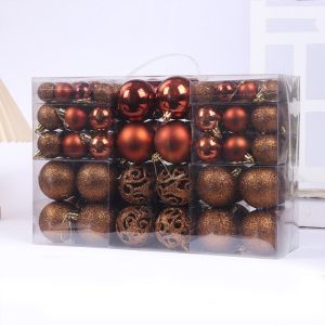 SENATOR SHINY29SE1 100PCS 8cm Christmas Ball Set Suspensable 18 Colors Xmas Baubles Fashion Plastic Christmas Tree Balls Party