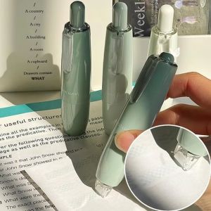 MKEB Press-type Double Sided Tape Pen White Out Paper Correction Double Sided Tapes Roller Portable Eraserable Double-Sided Adhesive Dots Tape Scrapbook Supplies