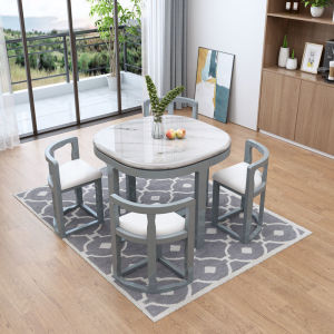 [Cozy ]Meja Maka Marble Dinning Chair Set All Solid Wood Dining Table Household Round Table
