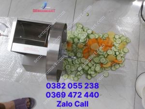 Máy Thái Lát Rau Củ Quả Chạy Điện Kết Hợp Quay Tay Inox - Bảo Hành 12 Tháng