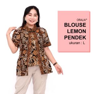 Blouse Big Size LD 140 Wanita Atasan Batik Jumbo L-XL-2L-3L-4L-5L-6L-7L Model Blus Jumbo Kerja Batik / Atasan Big Size Kerja Wanita / Pakaian Kekinian Model Kantor
