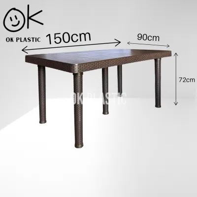 Jolly Plastic Heavy Duty Anti Slip Rattan Dining Eight Seater Table