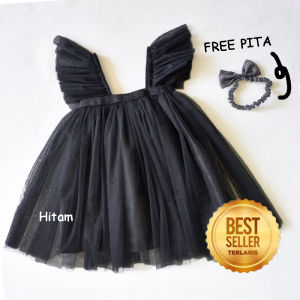 Baju Bayi Warna Hitam 6 12 Bulan Gaun Tutu Mekar Anak Perempuan Dress Kostum Custome Wednesday Terlaris 2023 Halloween Sleveless KA168