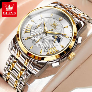 OLEVS Casual Watch For Mens Original Waterproof Luminous Calendar Chronograph Multifunctional jam tangan lelaki Viral 2026