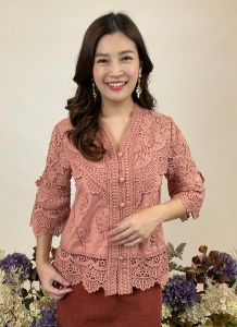 เสื้อลูกไม้ [2368#] Size : 36"-52"(เสื้อลินินเสื้อออกงานเสื้องานแต่งเสื้อไปวัดเสื้อลูกไม้หรูเสื้อคนอ้วนเสื้อลูกไม้หรูเสื้อลูกไม้สวย)