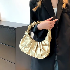 2023 NEW Handbag Crescent Bag Tote Bag Versatile Pleated Bags Ruched Design Cellphone Bag for Girl Trendy Bag Lady Purse