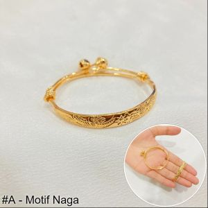 Gelang Bayi / Anak Lonceng Lapis Emas Warna 18 Karat