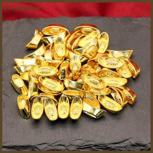 [The Fayshow] 10pcs Ingot Chinese Yuan Bao Wealth en Statue Ingots Decor Ornament Decorative Year New Bar Lucky Money Prosperity
