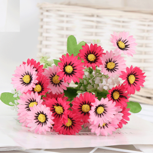 Bunga Krisan Daisy Imitasi Tanaman Hias 1 Buket 6 Tangkai Bahan Sutra Artificial Bouqet BG152