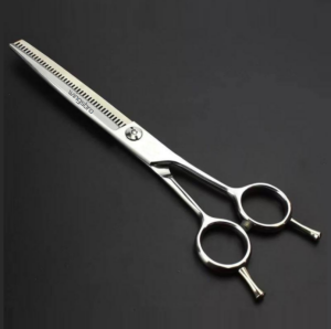 wingsbro 7 Inch Dog Cat Scissors for Grooming Pet Scissors for Matted Hair Thinner Curved Straight Stainless Steel Shears (7.0" Curved Silver)