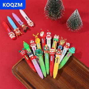 [COD] KOQZM 10pcs mới Giáng sinh bốn màu Bút bi dễ thương nai sừng tấm Santa Claus Mini Gel bút cuốn sổ tay bút sinh viên giải thưởng Quà Tặng