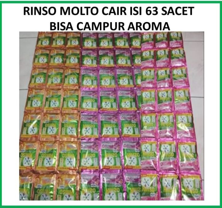 Rinso Molto Cair Sachet Isi 63 Saset - Rinso Cair renteng isi 42pcs ...