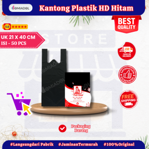 Kantong Kresek HD Hitam Ukuran 21x40 Cm - 50 Pcs