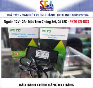 Nguồn 12V - 2A - Móc Treo Chống Sét Có LED - PKTG CN-BO3