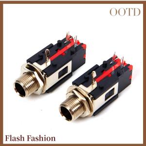 [Falsh F] 2 chiếc giắc cắm tai nghe giắc cắm điện thoại âm thanh nổi 2 chấu cái 6.35mm 1/4