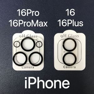 กระจกเลนส์กล้องถ่ายรูป2ชิ้นสำหรับ iPhone 16 Pro Max 16 Pro 16 Plus 16เลนส์ครอบคลุมเต็มจอฟิล์มเลนส์ป้องกันความใสระดับ HD สำหรับ iPhone 16 Pro อุปกรณ์ตกแต่งรถ