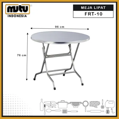 Meja Bulat Lipat / Meja Cafe Steinless Steel Round Table FRT-10 MUTU