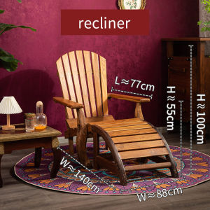 ลมเอเชียตะวันออกเฉียงใต้ เก้าอี้ไม้เนื้อแข็งเก้าอี้ ที่มีระเบียงสำหรับผู้ใหญ่คนขี้เกียจ ที่บ้านเก้าอี้พักตากอากาศอาหารกลางวัน