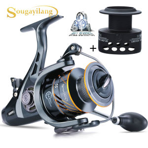 Sougayilang 5+1 Ball Bearing Carbon Fiber Material Spinning Fishing Reel Smooth Reel for Freshwater Sea Carp Bass Fishing Wheel