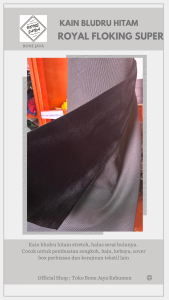 Kain Bludru Eceran Royal Floking Super Lapis Belakang Hitam Cocok Untuk Songkok dan Produksi Baju