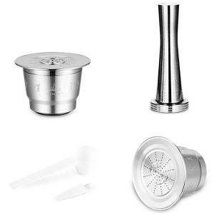 Viên Nang Cà Phê Konco Có Thể Tái Sử Dụng Bộ Lọc Viên Nang Cà Phê Có Thể Bơm Lại Bằng Kim Loại Thép Không Gỉ Máy Pha Cà Phê Tamperfor Inissia & Pixie