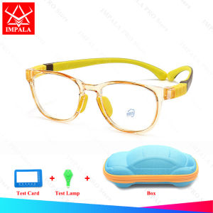 IMPALA FL1020Q Kids Computer Glasses Anti Blue Light Anti Reflection Anti Radiation Prevent Eye Fatigue Pelieve Vision Loss Removable Frame with Glasses Case