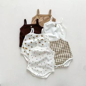 COCO Baby 5piece Girls Newborn Sleeveless Onesie Romper Bodysuits Jumpsuits Kids Girl Clothes 100% Cotton Assorted Designs Pointelle Style Lightweight for Summer