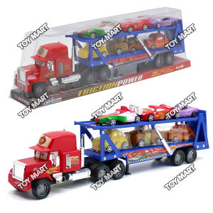 Mack the Transporter Toy Truck with 6 Mini Rust-eze Racer w/ Car Slide for Kids