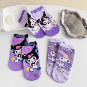 Kuromi Sanrio Kawaii Socks Anime Cute Student Summer Thin Comfortable Movement Socks Toys for Girls