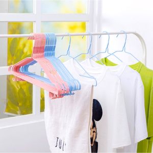 Set 10 Móc treo quần áo dây sắt mạ kẽm  bọc nhựa Người lớn / Trẻ em-Randy888